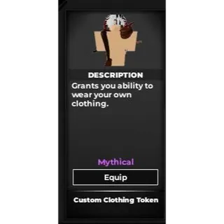 Custom clothing token - Type Soul