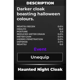haunted night cloak - Type soul