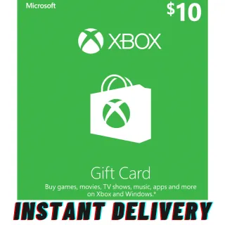 $10.00 USD Xbox Gift Card