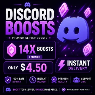🚀 14x Discord Server Boosts 1 Month – $4.50