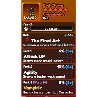 World Zero - PERFECT EVIL CLOWN PET