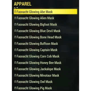 Full 21 Fasnacht Glowing Mask Set (PC)