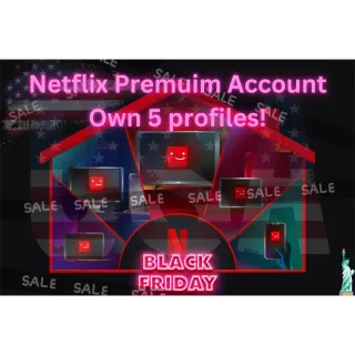 NETFLIX 1 YEAR USD Netflix 4k ULTHA HD Plan 5 profiles