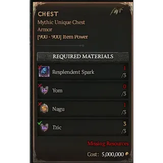 S14 Diablo 4 Mythic Unique CHEST(3*Yom + 3* Nagu +3*Tzic ) Any 9 runes Diablo IV Ship immediately ⭐Death Awakening