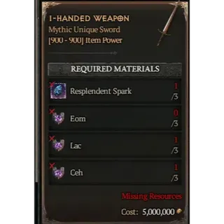 S14 Diablo 4 Mythic Unique Sword(3*Eom + 3* Lac +3*Ceh) Any 9 runes Diablo IV Ship immediately ⭐Death Awakening