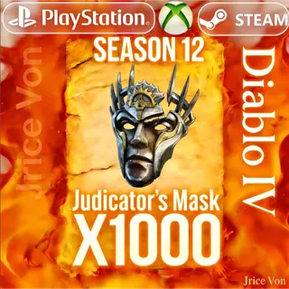 Diablo 4 Diablo IV S12  Judicator's Mask  X1000