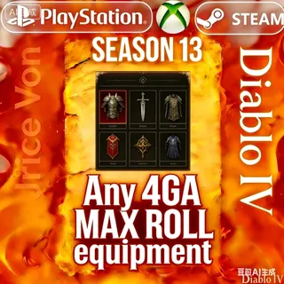 Diablo IV S13 Any 1-4 GA MAX ROLL equipment  Diablo 4  Message Before Order