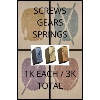 SCREWS GEARS SPRINGS 1K EACH/ 3K