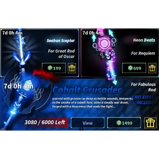 Seabun Scepter + Neon Beats + Cobalt Crusader