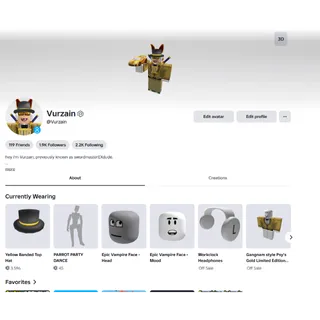 Epic Vampire Face Account I Workclock Headphones I Diamond I Gold Flash Shades & more I 20k Rap I Stacked