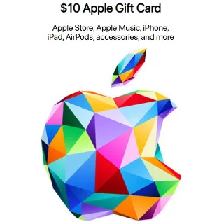 $10.00 iTunes & Apple Gift Card