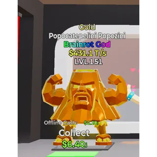 Gold Popcatepelini Popozini Steal The Brainrot