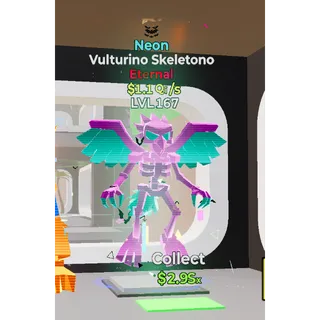 Neon Vulturino Skeletono Steal The Brainrot 1.1Qi