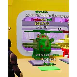 Zombie Rhino Helicopterino Steal The Brainrot 
