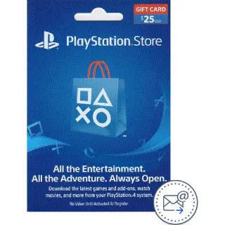 $25.00 USD PlayStation Store