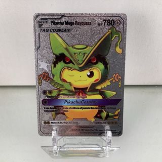 Pikachu Cosplay Rayquaza & Shiny Rayquaza Proxy Pokemon Card 