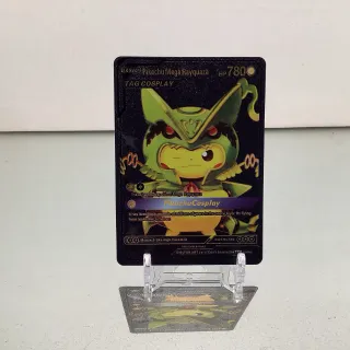 Pikachu Mega Rayquaza Cosplay Black Proxy Card