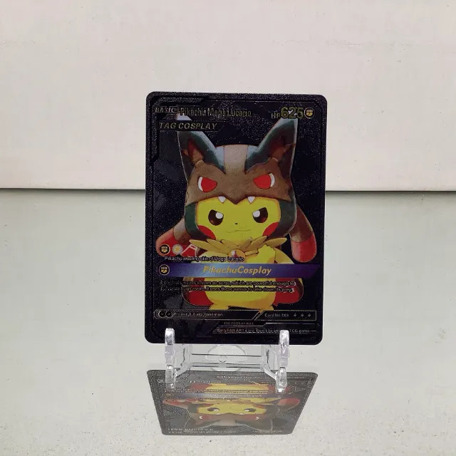 Pikachu Mega Lucario Cosplay Black Proxy Card Trading Cards