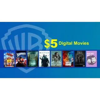Warner Bros $5 film and TV Shows