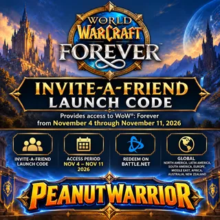 World of Warcraft: Forever Invite A Friend Launch Code | Global Battle.net | Nov 4 to 11