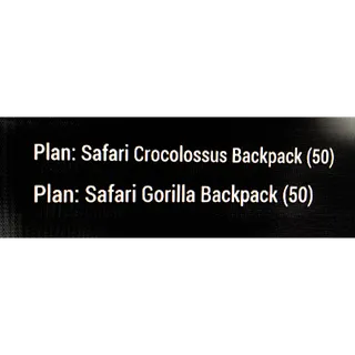 100 Safari Backpack Plan Bundle