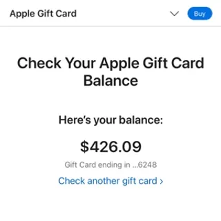 Apple Gift Card $426.09