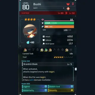 Max Legit Bushi god-roll (legit attacker)