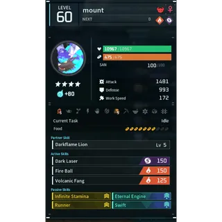 Palworld: pyrin noct mount (mount)(god-roll) | Pal World | Pals