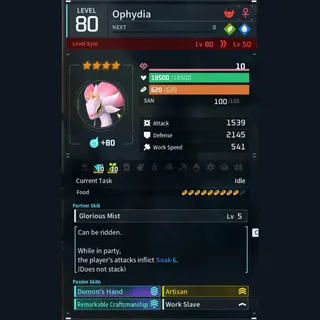 Max Legit Ophydia god-roll (worker)