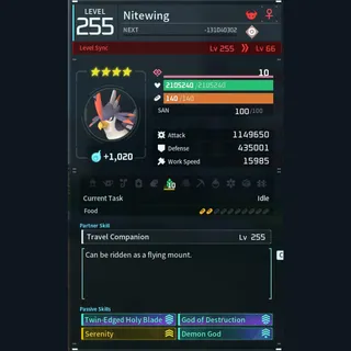 Palworld: Modded Nitewing godroll (attacker) pal Pals | Pal World | Pals