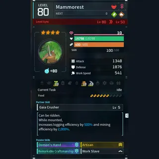 Max Legit Mammorest god-roll (worker)