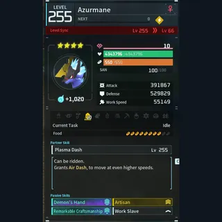 Palworld: Modded Azurmane godroll (worker) pal Pals | Pal World | Pals