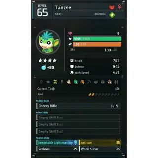 Palworld: tanzee (worker)(god-roll) | Pal World | Pals