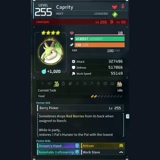 Modded Caprity god-roll (worker)