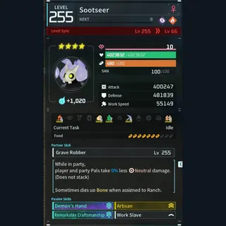 Palworld: Modded Sootseer godroll (worker) pal Pals | Pal World | Pals