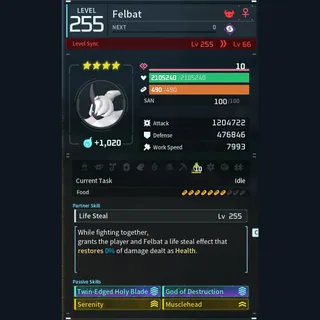 Palworld: Modded Felbat godroll (attacker) pal Pals | Pal World | Pals