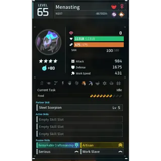 menasting godroll (worker) pal palworld