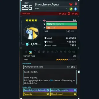 Palworld: Modded Broncherry godroll (attacker) pal Pals | Pal World | Pals