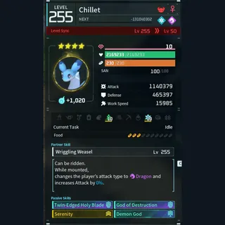 Modded Chillet god-roll (attacker)