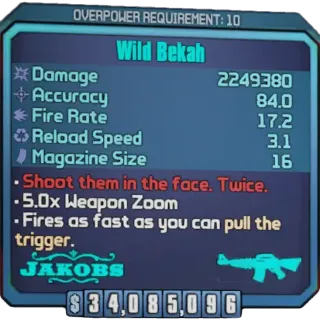 borderlands 2: Bekah (Xbox/PC) (adjustable level) (adjustable element)