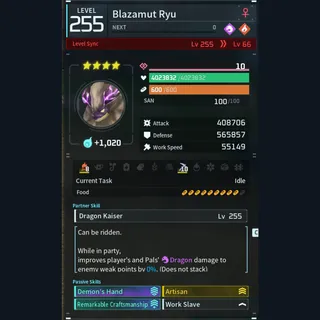 Palworld: Modded Blazamut godroll (worker) pal Pals | Pal World | Pals