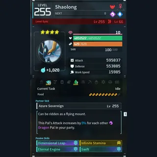 Palworld: Modded Shaolong godroll (mount) pal Pals | Pal World | Pals