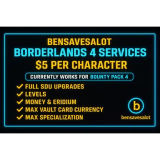 Borderlands 4 | Max Level + Max Eridium & Money Boost & vault card + max spec| $5 Fast Service