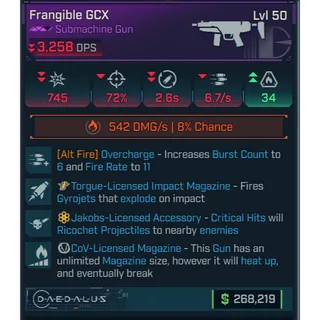 GROLL frangible GCX (overcharge)(fire) level 50