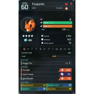 foxsparks godroll (attacker) pal palworld