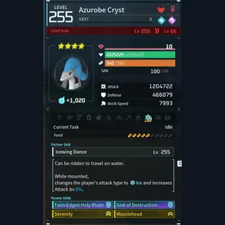 Palworld: Modded Azurobe godroll (attacker) pal Pals | Pal World | Pals