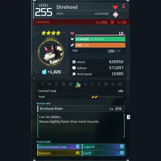 Modded Direhowl god-roll (glider/transport/full-speed mount)