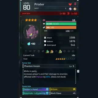 Max Legit Prixter god-roll (worker)