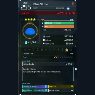 Modded Blue Slime god-roll (worker)