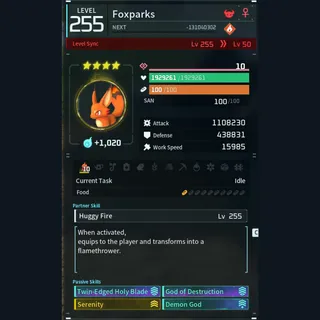 Modded Foxparks god-roll (attacker)